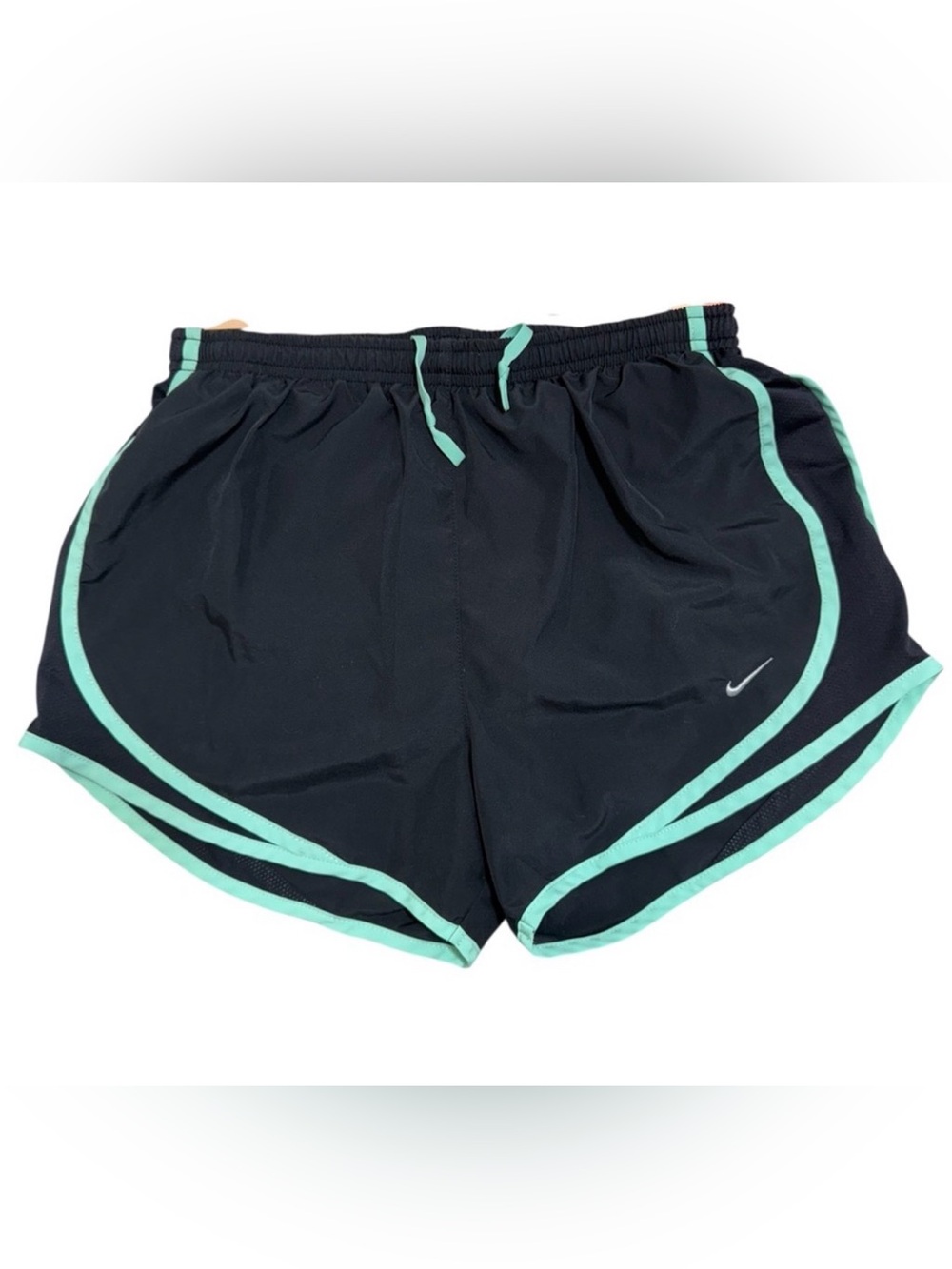 Nike dri fit Women's Black running Shorts with Green Trim size small